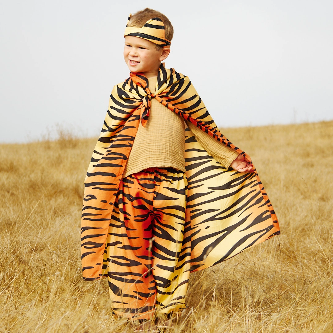 Sarah’s Silks mängusiid, tiiger Mänguasjad - HellyK - Kvaliteetsed lasteriided, villariided, barefoot jalatsid