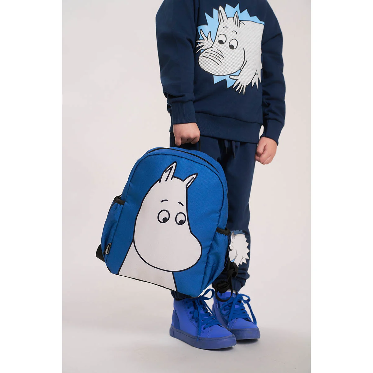 Moomin Surku seljakott Muumitroll, sinine Mänguasjad - HellyK - Kvaliteetsed lasteriided, villariided, barefoot jalatsid