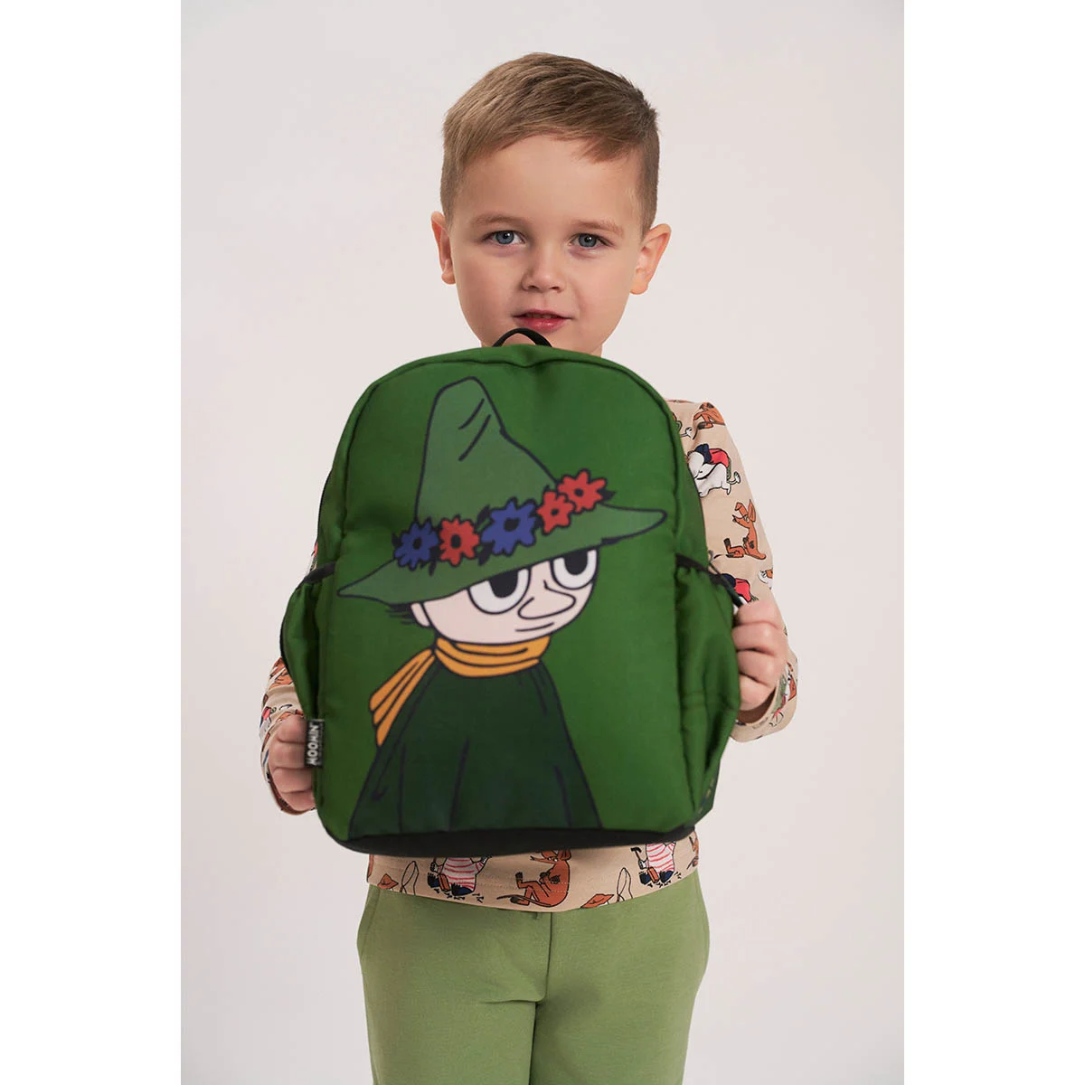 Moomin Surku seljakott Nuuskmõmmik, roheline Mänguasjad - HellyK - Kvaliteetsed lasteriided, villariided, barefoot jalatsid