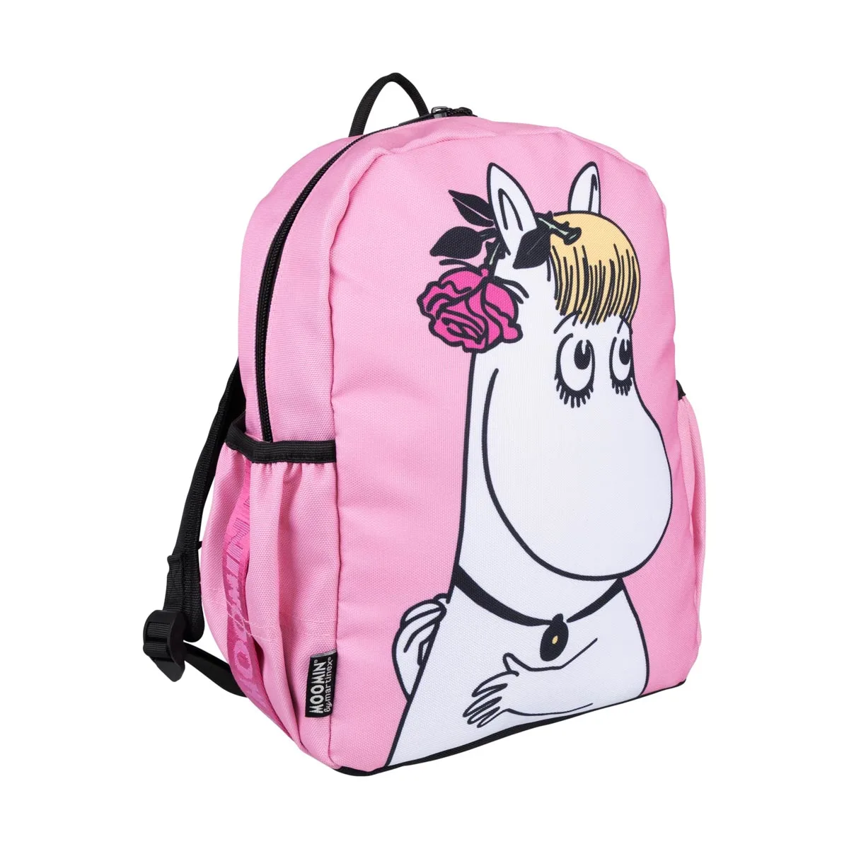 Moomin Surku seljakott Piripiiga , pink Mänguasjad - HellyK - Kvaliteetsed lasteriided, villariided, barefoot jalatsid