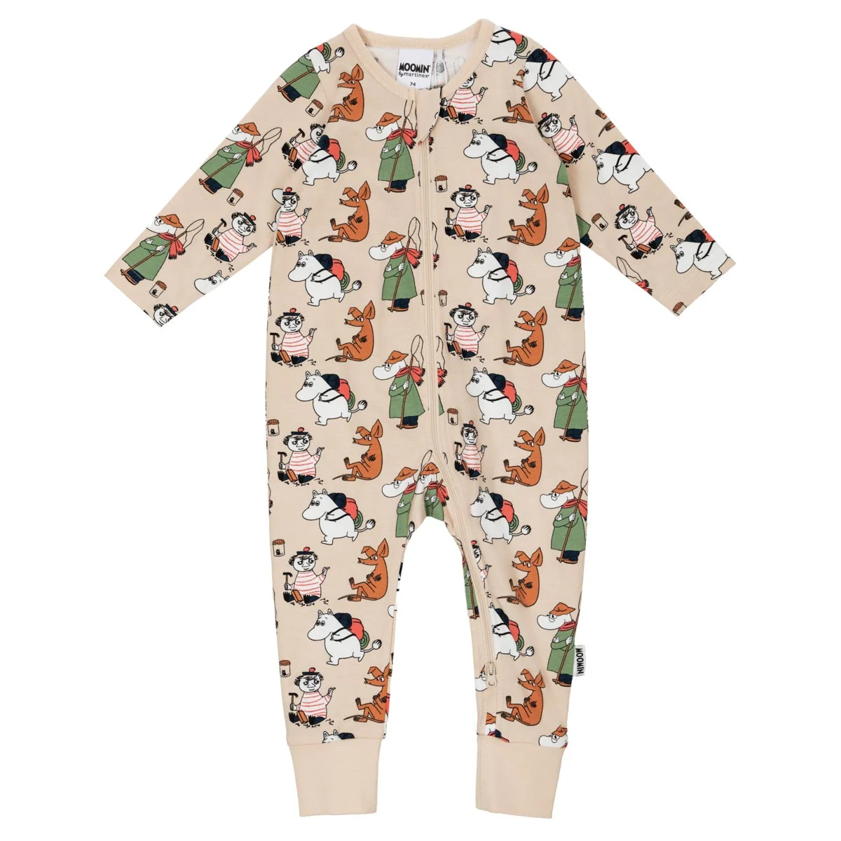 Moomin Busy Day pidžaama, beige Lasteriided - HellyK - Kvaliteetsed lasteriided, villariided, barefoot jalatsid