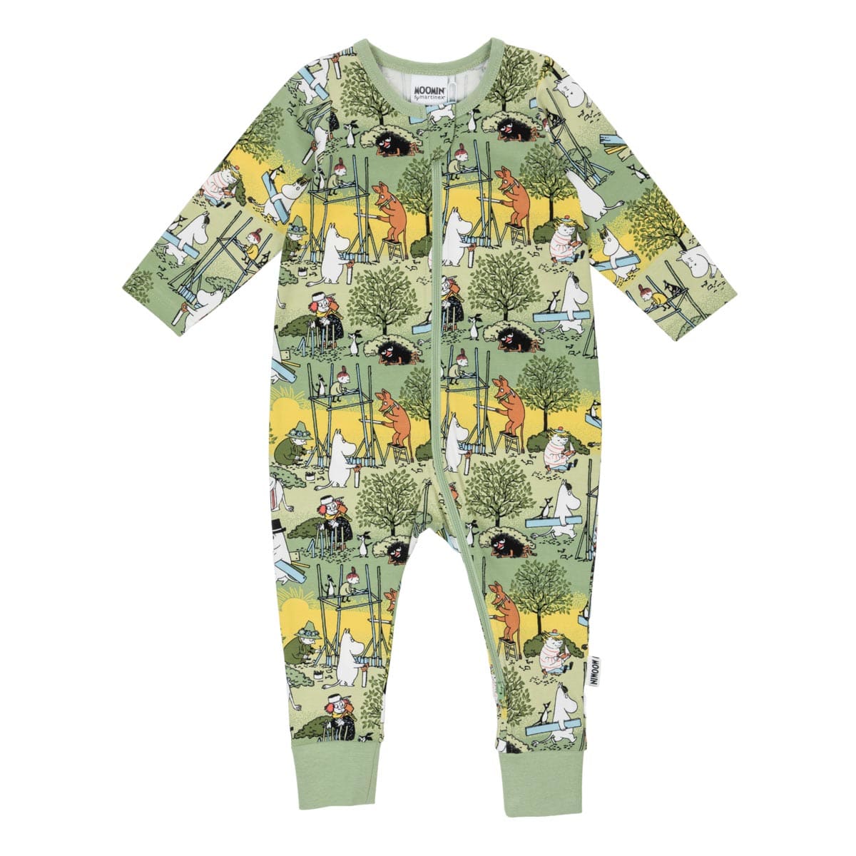 Moomin Busy Bees pidžaama, green Lasteriided - HellyK - Kvaliteetsed lasteriided, villariided, barefoot jalatsid