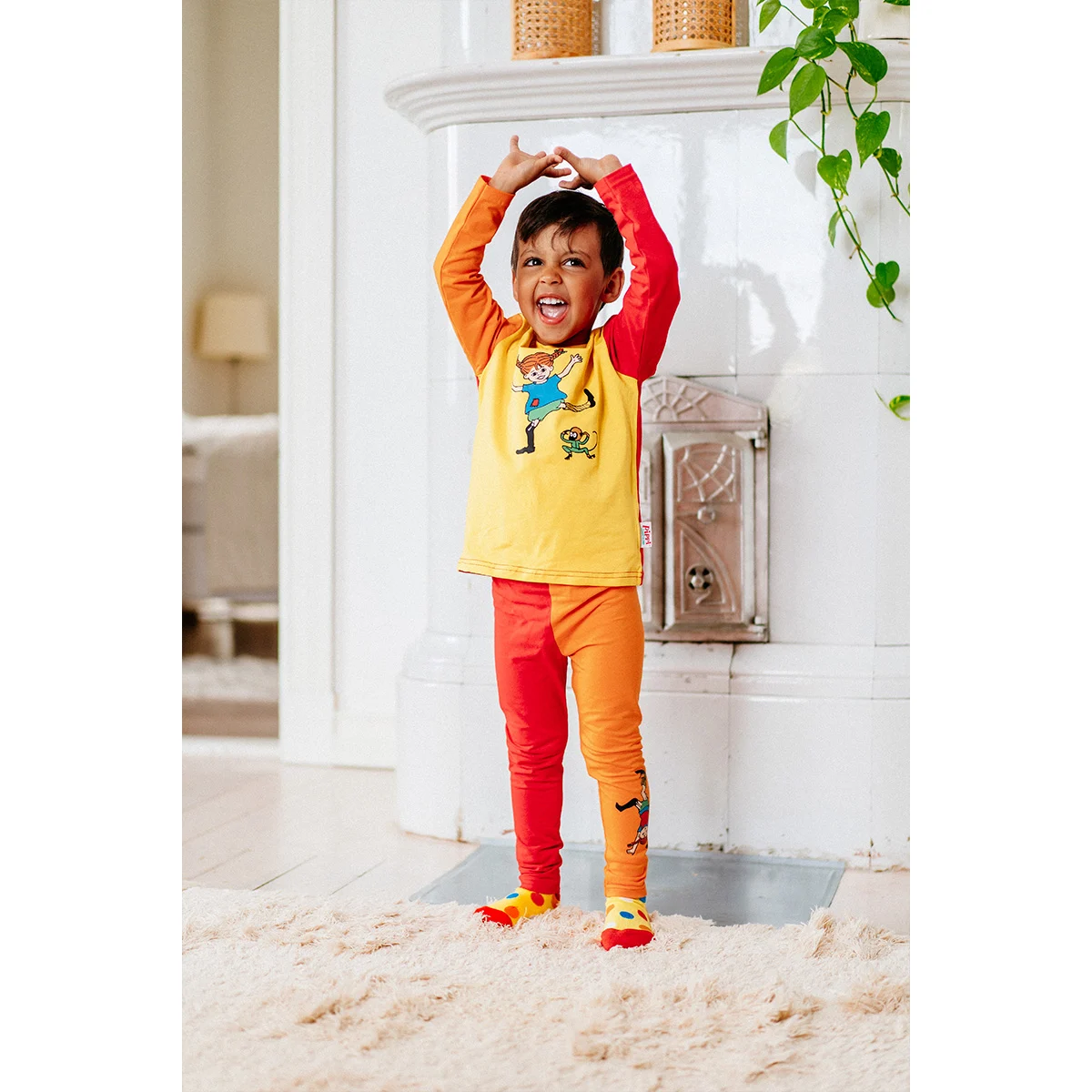 Martinex Happy Pippi pluus, yellow Kleidid/seelikud/komplektid - HellyK - Kvaliteetsed lasteriided, villariided, barefoot jalatsid
