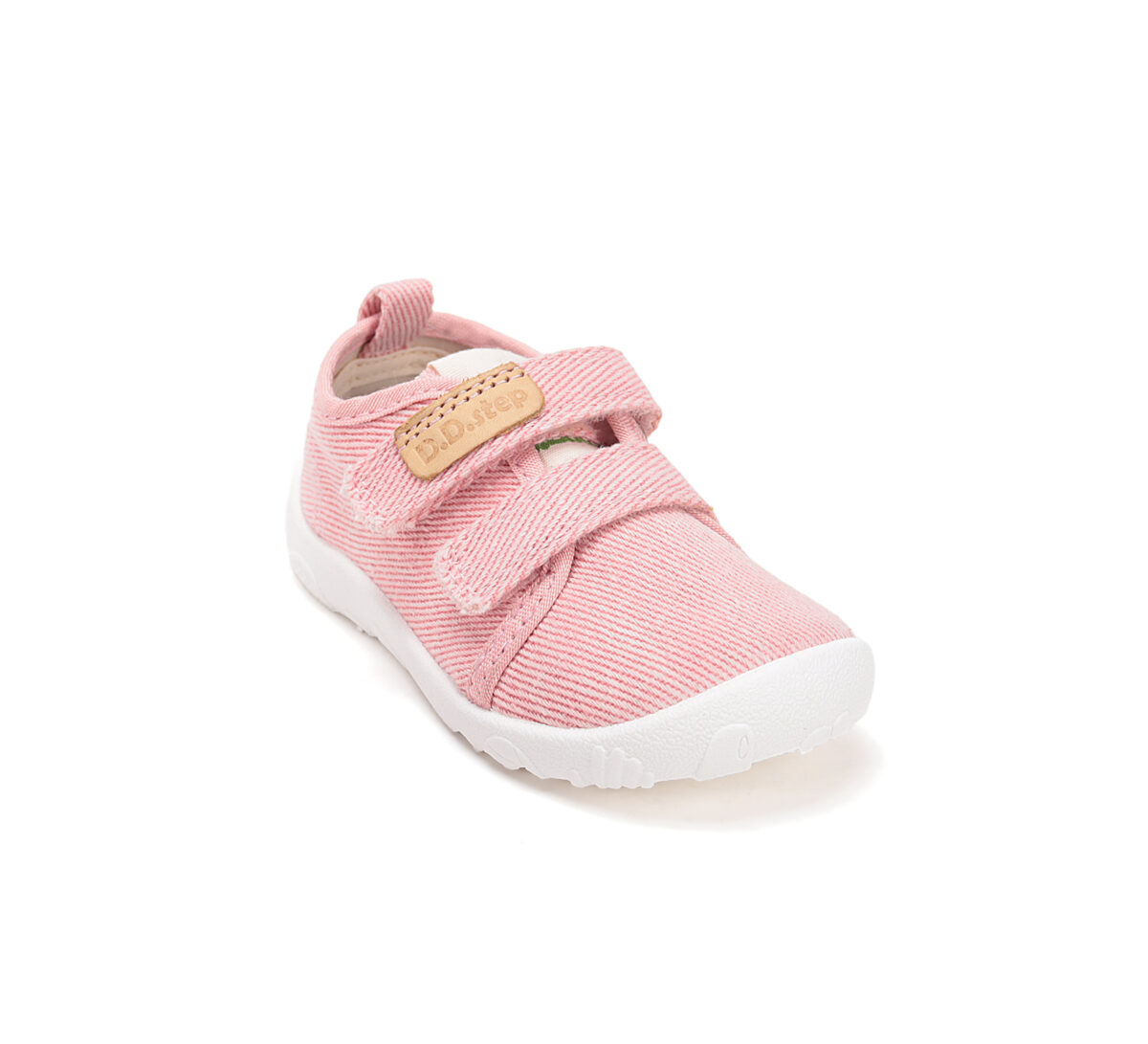 D.D.Step puuvillasest kangast sisejalatsid, baby pink 086 D.D.Step - HellyK - Kvaliteetsed lasteriided, villariided, barefoot jalatsid