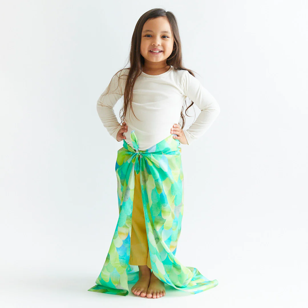 Sarah’s Silks Roheline dinosauruse mängusiid Mänguasjad - HellyK - Kvaliteetsed lasteriided, villariided, barefoot jalatsid