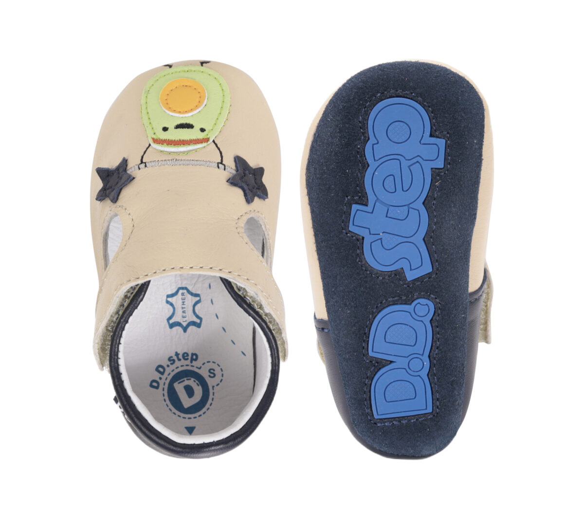 D.D step nahast papud, cream D.D step nahast papud, cream D.D.Step - HellyK - Kvaliteetsed lasteriided, villariided, barefoot jalatsid