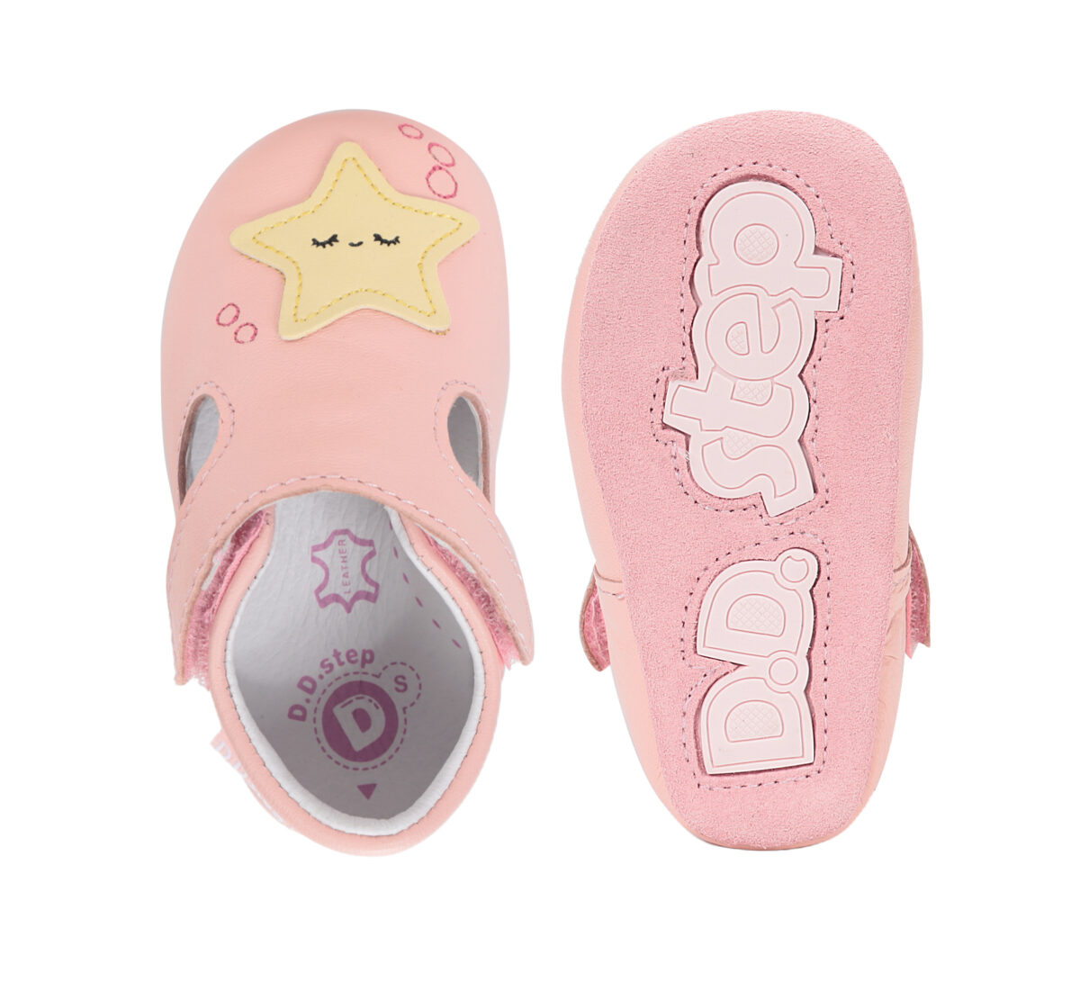 D.D step nahast papud, baby pink D.D.Step - HellyK - Kvaliteetsed lasteriided, villariided, barefoot jalatsid