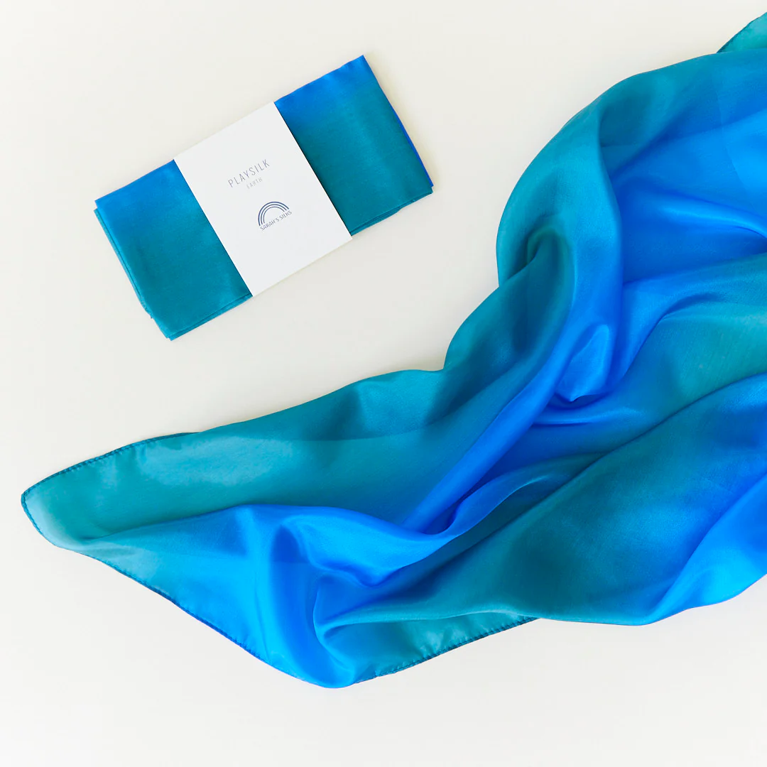 Sarah’s Silks Earth mängusiid, ocean Mänguasjad - HellyK - Kvaliteetsed lasteriided, villariided, barefoot jalatsid