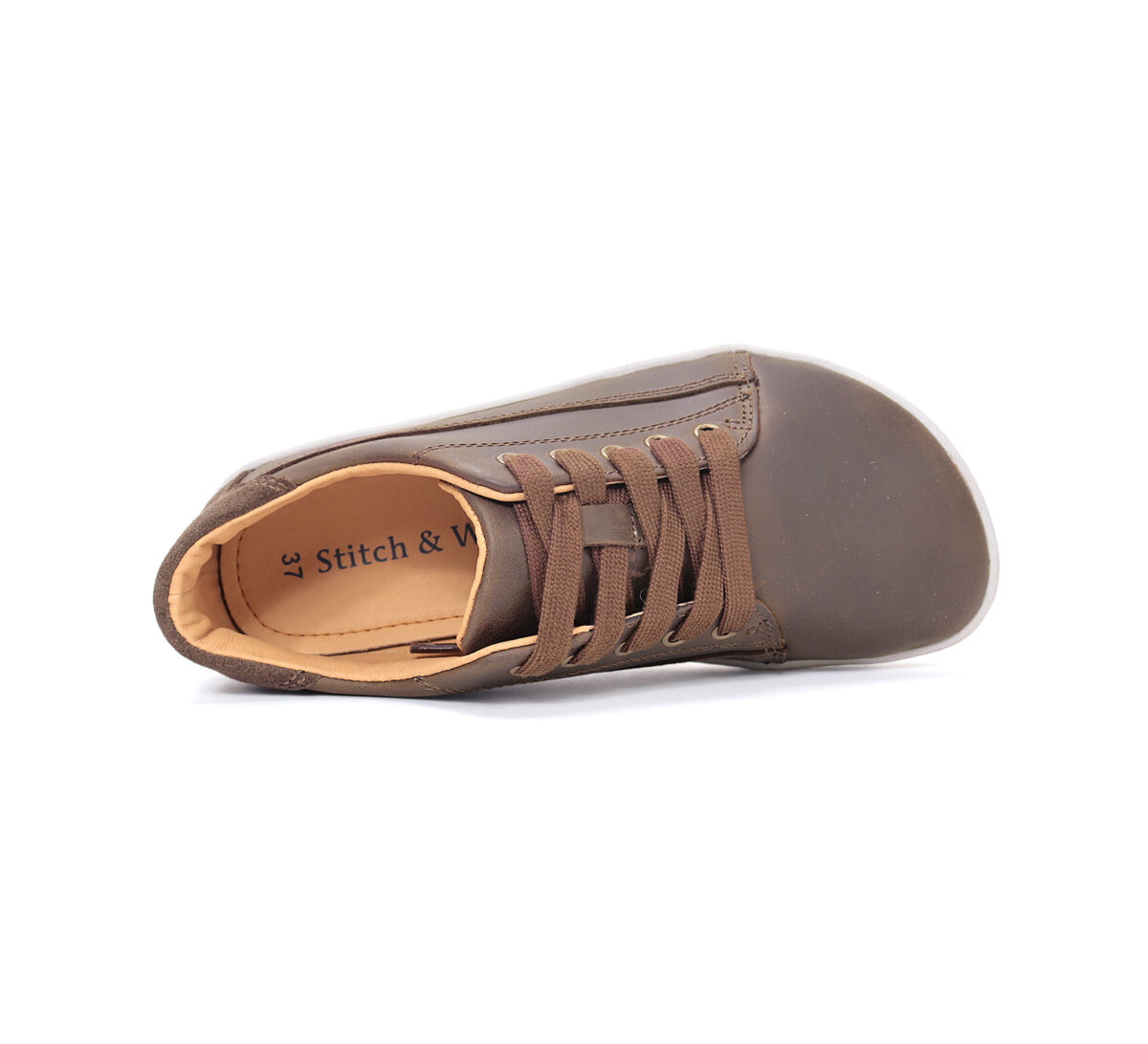 Stitch & Walk nahast vabaajajalanõud, chocolate Kevad/sügis - HellyK - Kvaliteetsed lasteriided, villariided, barefoot jalatsid
