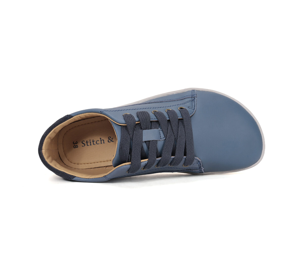 Stitch & Walk nahast vabaajajalanõud, royal blue Stitch & Walk nahast vabaajajalanõud, royal blue Kevad/sügis - HellyK - Kvaliteetsed lasteriided, villariided, barefoot jalatsid