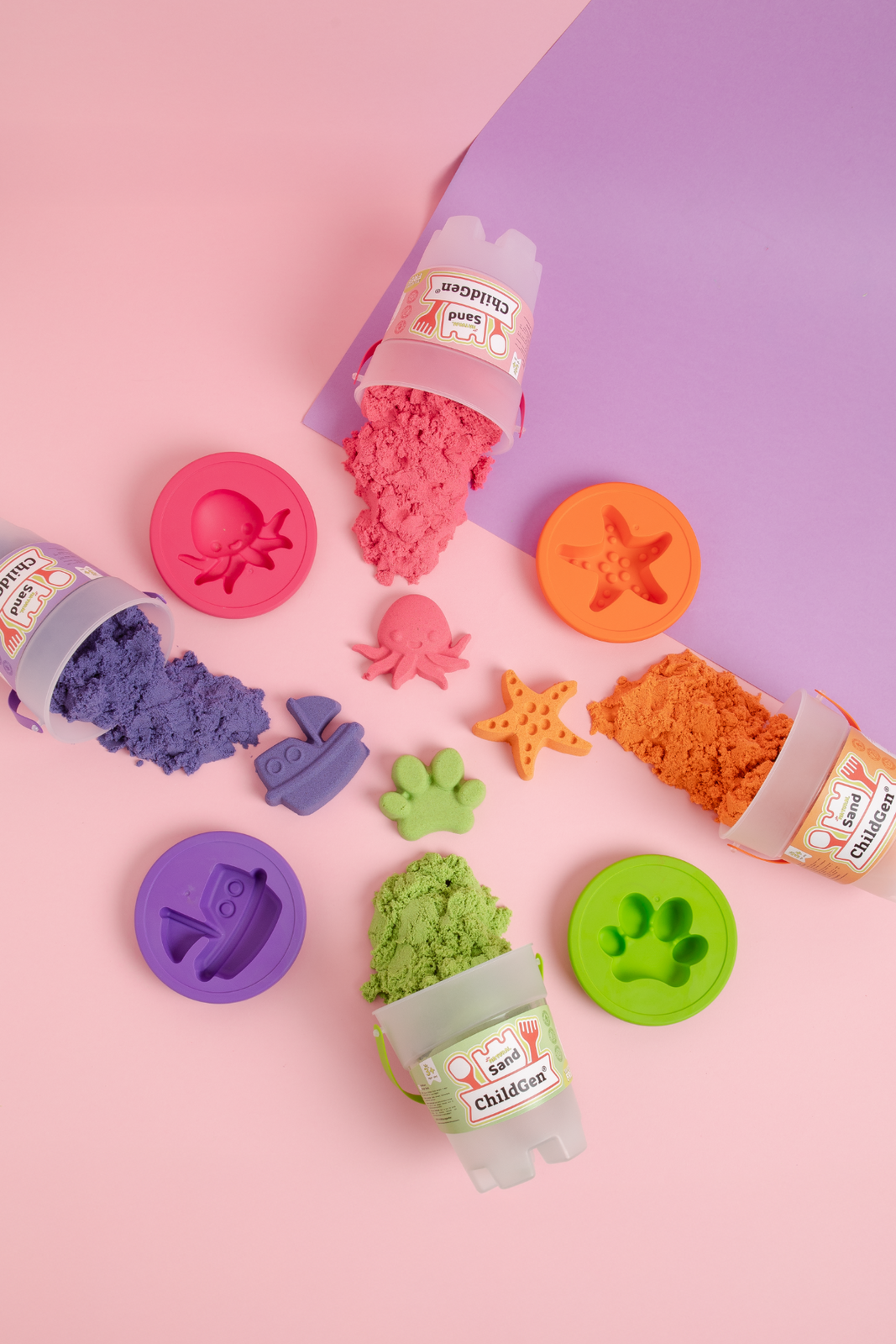 ChildGen Maagiline liiv 500 gr, roosa Mänguasjad - HellyK - Kvaliteetsed lasteriided, villariided, barefoot jalatsid