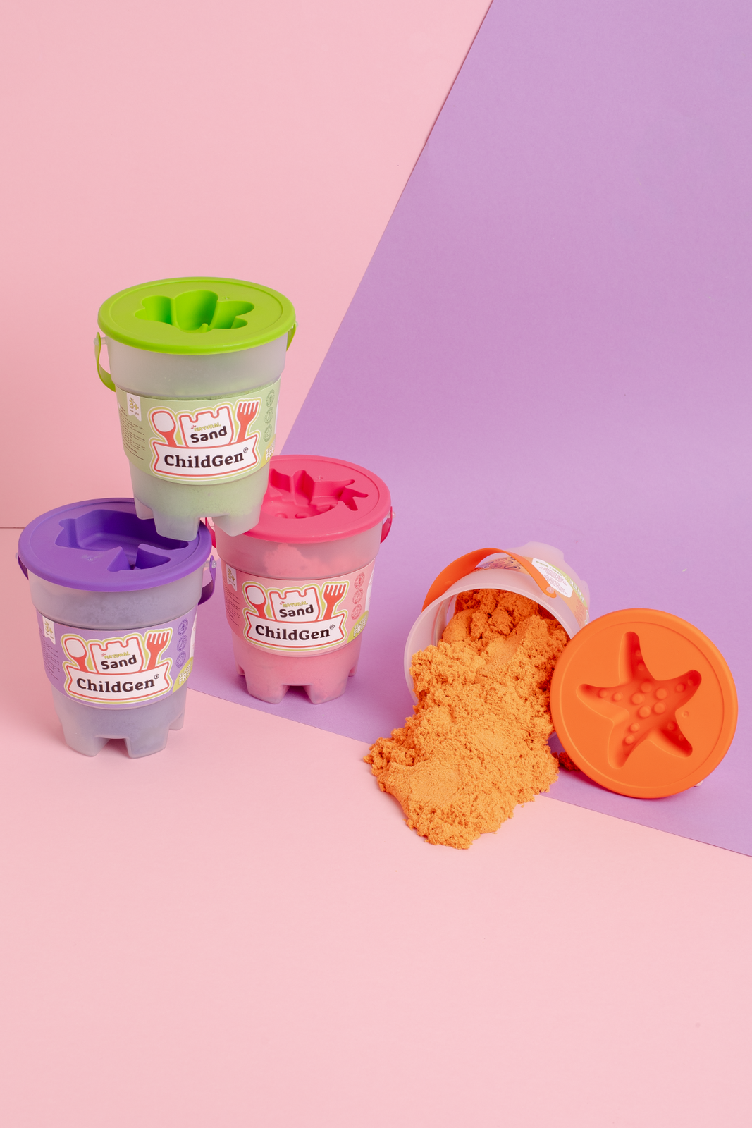 ChildGen Maagiline liiv 500 gr, lilla Mänguasjad - HellyK - Kvaliteetsed lasteriided, villariided, barefoot jalatsid