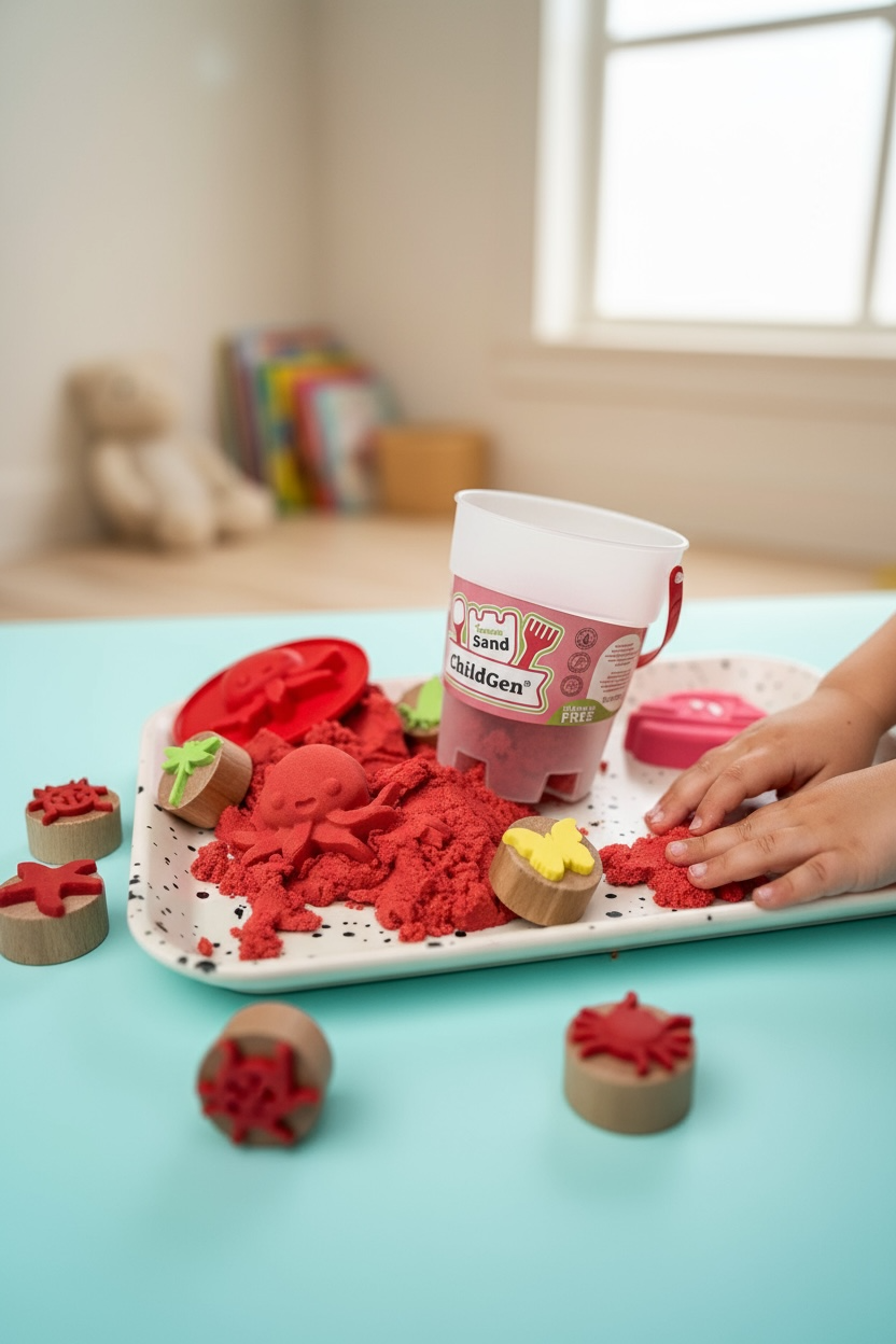 ChildGen Maagiline liiv 907 gr, punane ChildGen Maagiline liiv 907 gr, punane Mänguasjad - HellyK - Kvaliteetsed lasteriided, villariided, barefoot jalatsid