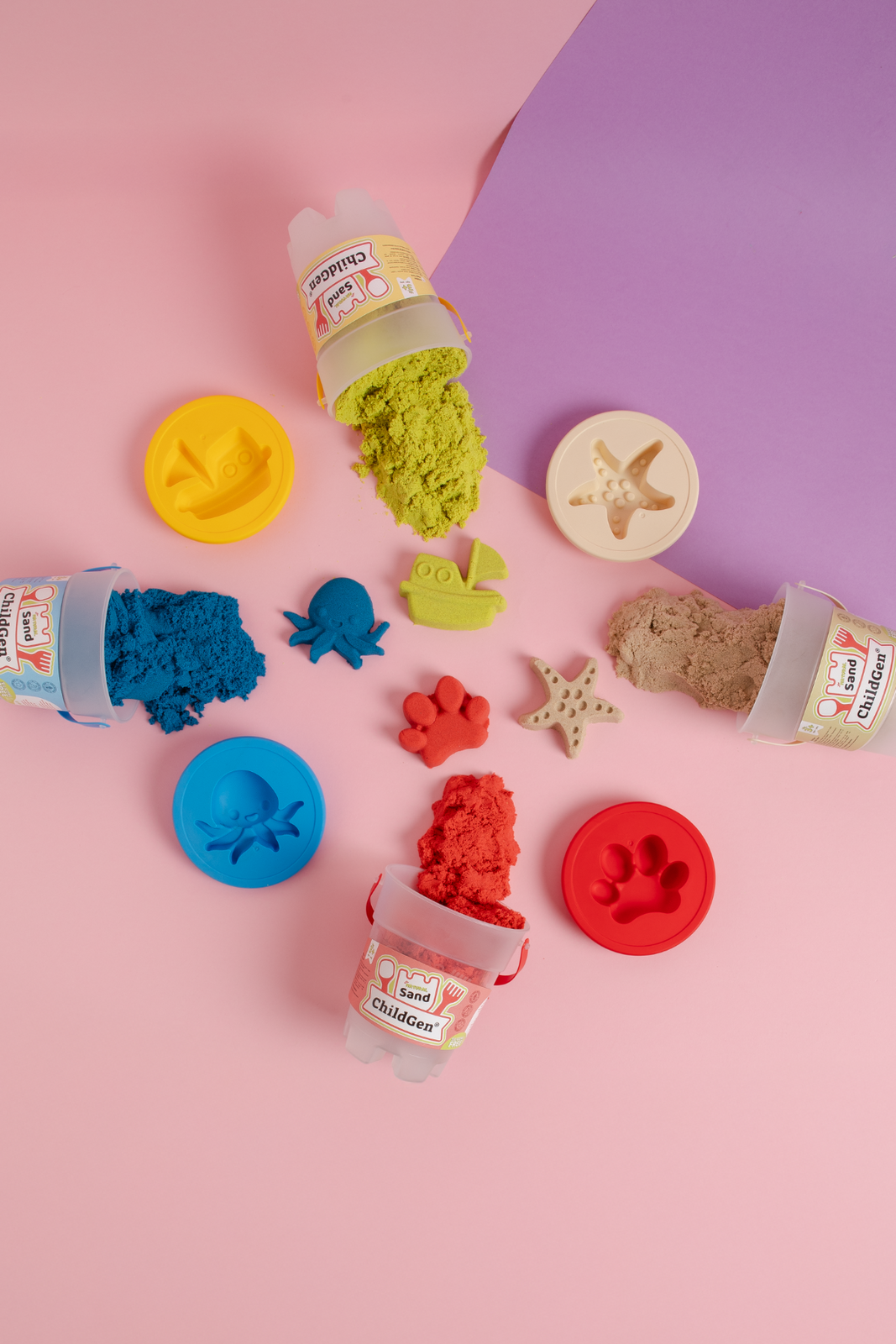 ChildGen Maagiline liiv 500 gr, punane Mänguasjad - HellyK - Kvaliteetsed lasteriided, villariided, barefoot jalatsid