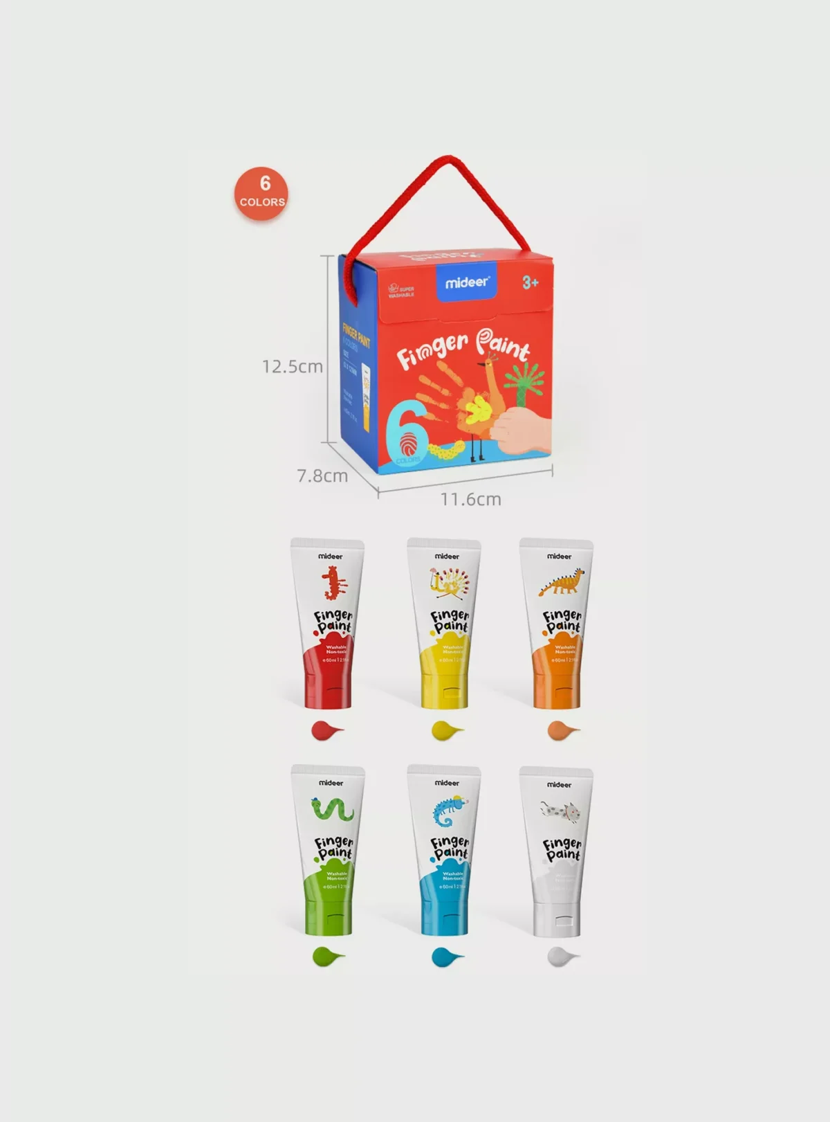 Mideer näpuvärvid, 6 värvi Mideer näpuvärvid, 6 värvi Joonistustarbed / meisterdamine / käsitöö - HellyK - Kvaliteetsed lasteriided, villariided, barefoot jalatsid