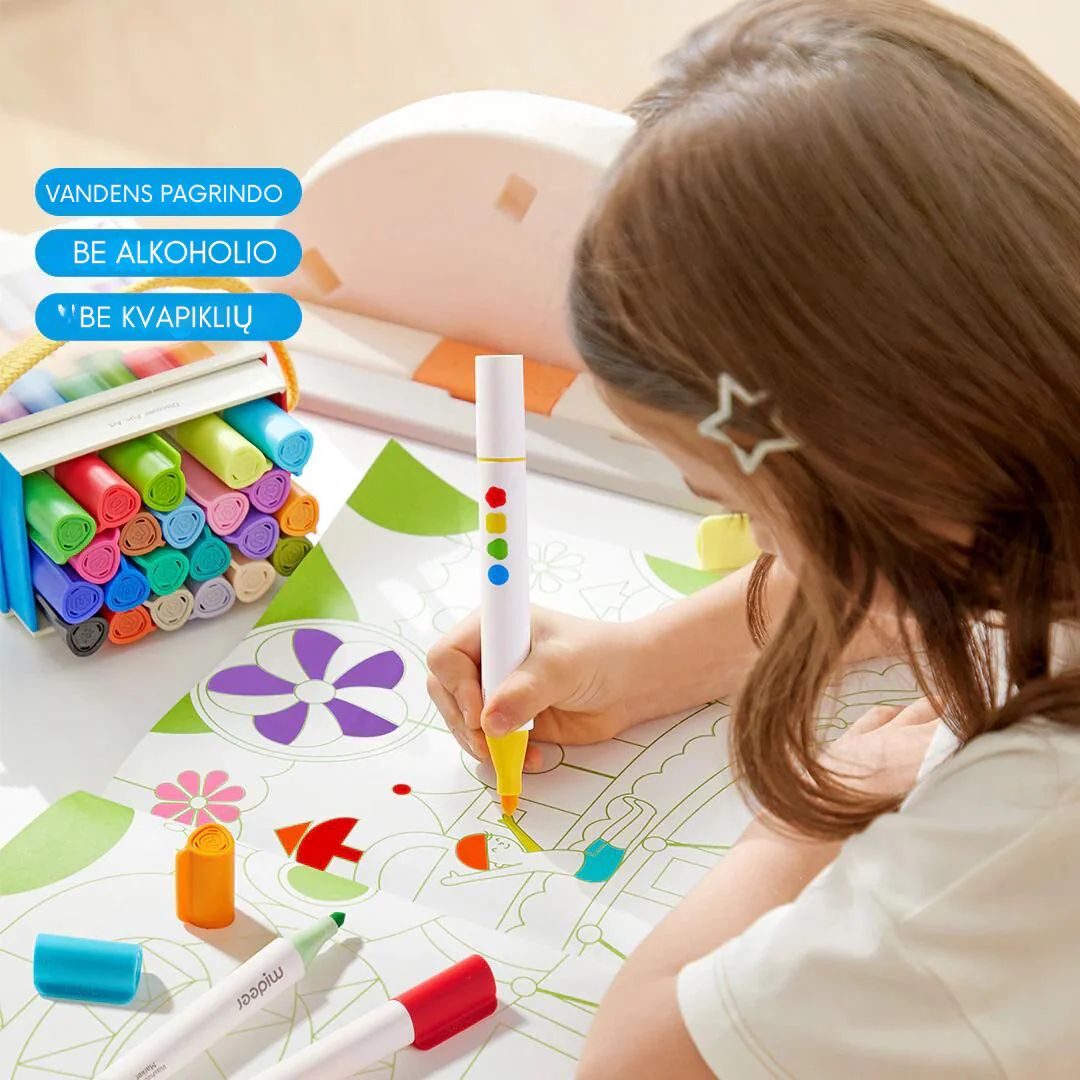 Mideer kahepoolsete pestavate markerite komplekt, 24 värvi Joonistustarbed / meisterdamine / käsitöö - HellyK - Kvaliteetsed lasteriided, villariided, barefoot jalatsid