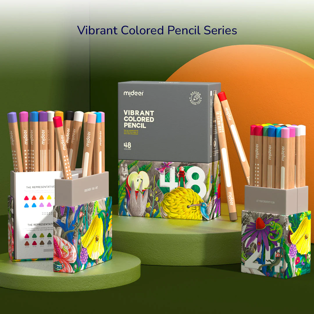 Mideer värvipliiatsid, 24 värvi Joonistustarbed / meisterdamine / käsitöö - HellyK - Kvaliteetsed lasteriided, villariided, barefoot jalatsid