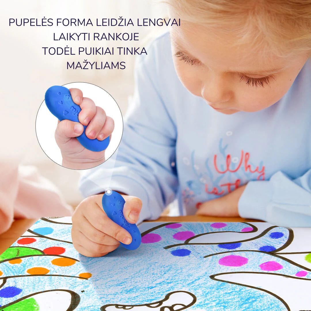 Mideer mesilasvahast kriidid, 12 värvi Joonistustarbed / meisterdamine / käsitöö - HellyK - Kvaliteetsed lasteriided, villariided, barefoot jalatsid