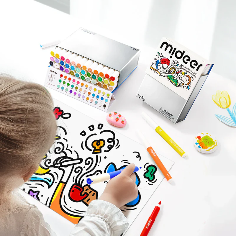 Mideer täidetavad akrüülmarkerid pehme otsaga, 36 värvi Joonistustarbed / meisterdamine / käsitöö - HellyK - Kvaliteetsed lasteriided, villariided, barefoot jalatsid