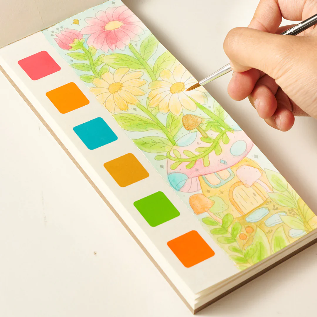 Mideer akvarellmaalikomplekt, liblikad ja lilled Joonistustarbed / meisterdamine / käsitöö - HellyK - Kvaliteetsed lasteriided, villariided, barefoot jalatsid