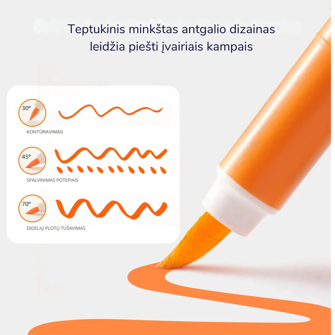 Mideer täidetavad akrüülmarkerid pehme otsaga, 36 värvi Joonistustarbed / meisterdamine / käsitöö - HellyK - Kvaliteetsed lasteriided, villariided, barefoot jalatsid