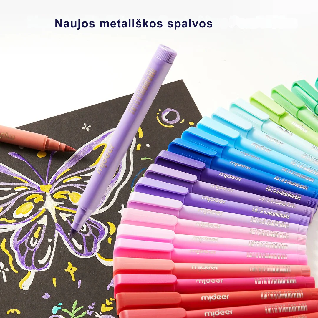 Mideer akrüülmarkerid pehme otsaga, 36 värvi Joonistustarbed / meisterdamine / käsitöö - HellyK - Kvaliteetsed lasteriided, villariided, barefoot jalatsid