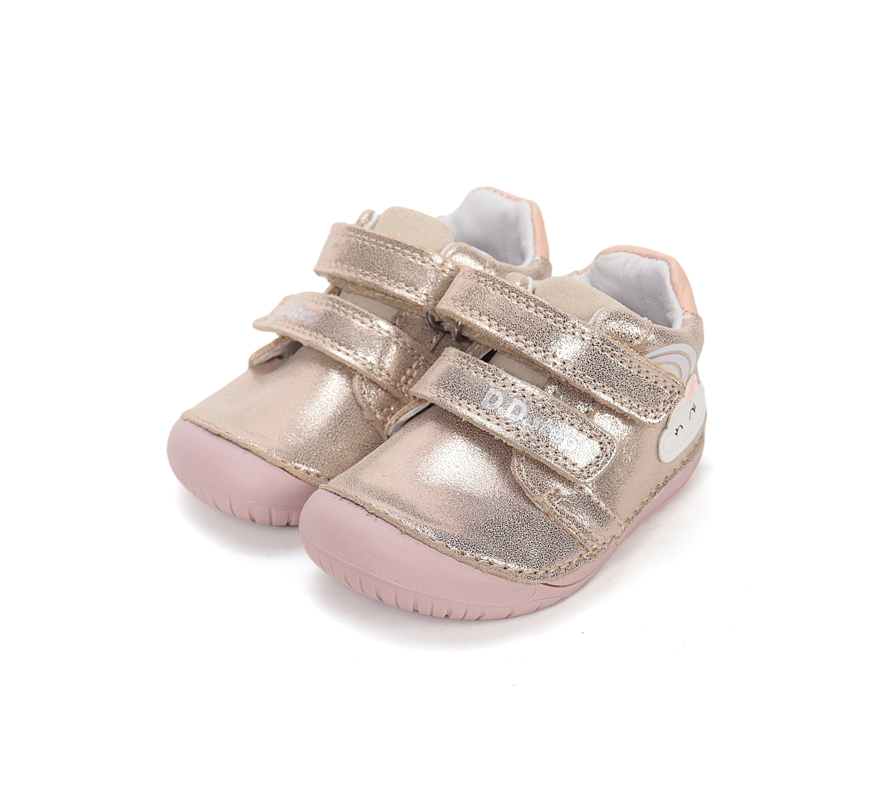 D.D.Step päikese käes värvi muutva pildiga nahast tossud, gold D.D.Step - HellyK - Kvaliteetsed lasteriided, villariided, barefoot jalatsid