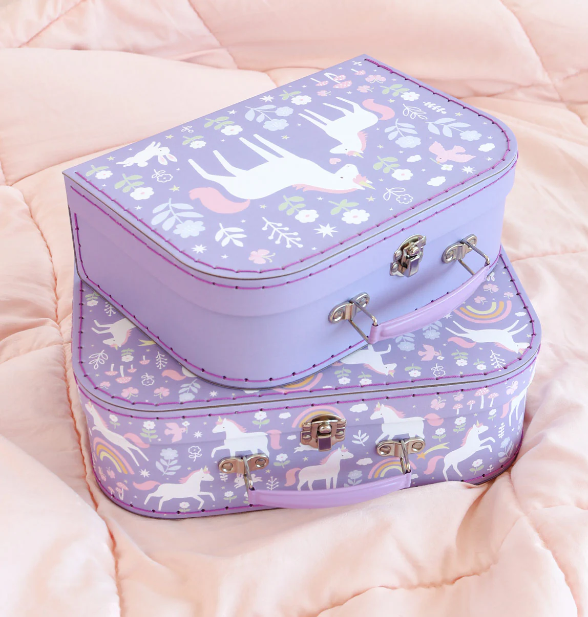 A Little Lovely Company kohvrikomplekt, unicorn dreams Kodumaailm ja muud tarvikud - HellyK - Kvaliteetsed lasteriided, villariided, barefoot jalatsid