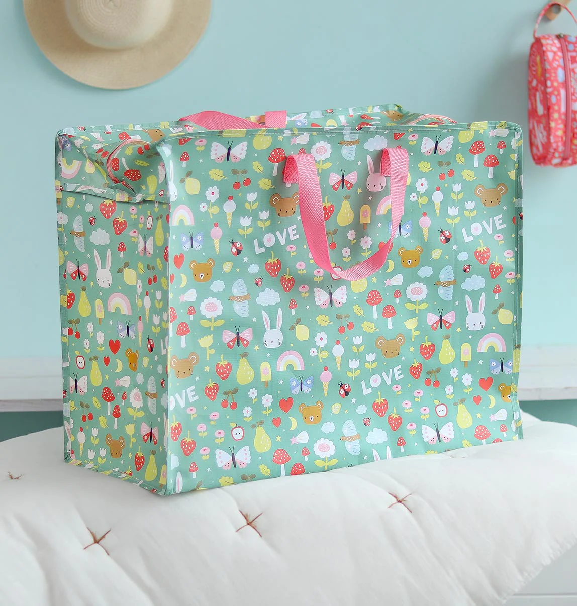 A Little Lovely Company suur hoiukott, joy A Little Lovely Company suur hoiukott, joy Kodumaailm ja muud tarvikud - HellyK - Kvaliteetsed lasteriided, villariided, barefoot jalatsid