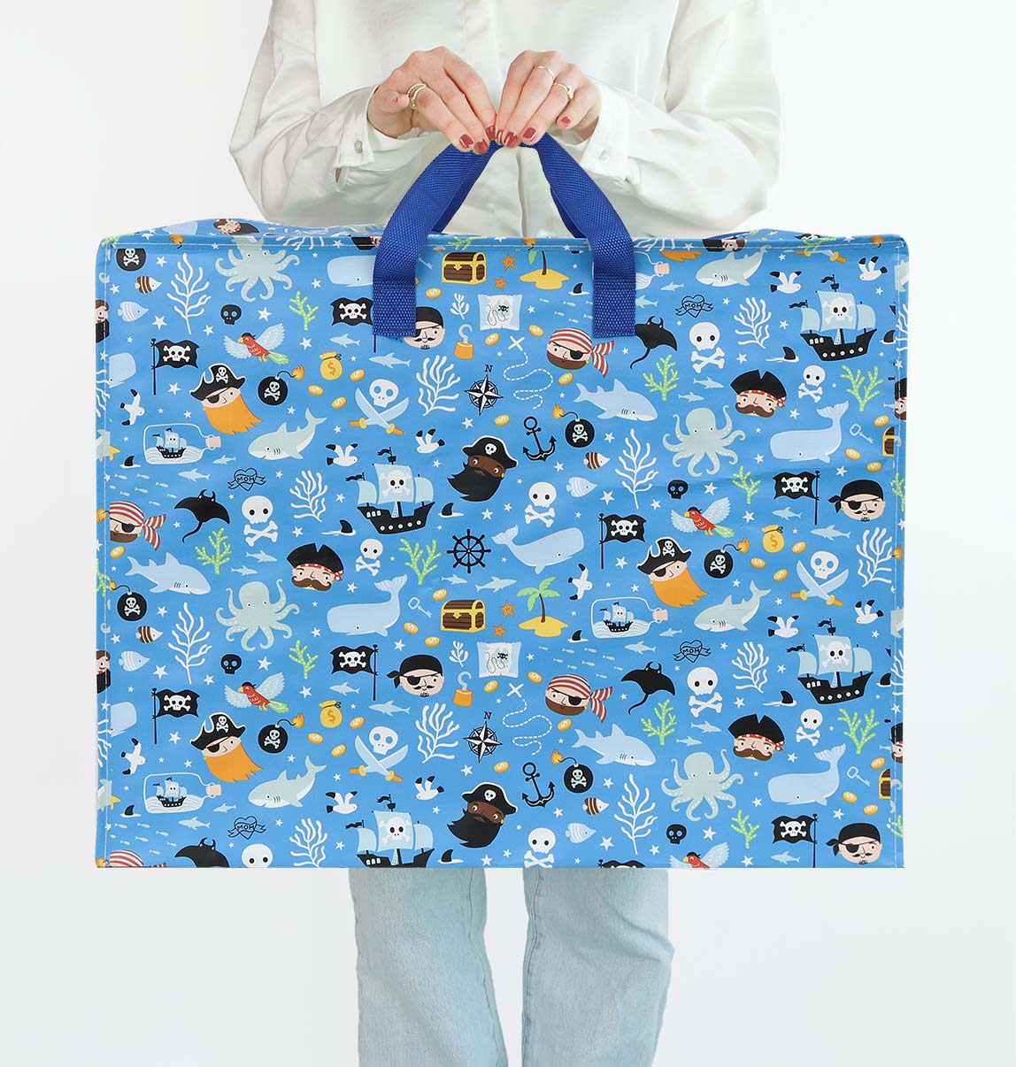 A Little Lovely Company suur hoiukott, pirates A Little Lovely Company suur hoiukott, pirates Kodumaailm ja muud tarvikud - HellyK - Kvaliteetsed lasteriided, villariided, barefoot jalatsid