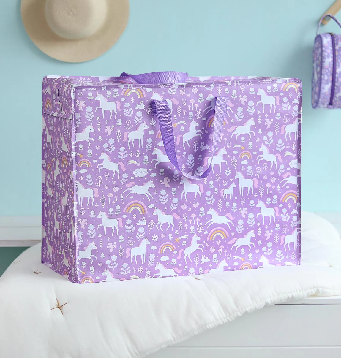 A Little Lovely Company suur hoiukott, unicorn dreams Kodumaailm ja muud tarvikud - HellyK - Kvaliteetsed lasteriided, villariided, barefoot jalatsid