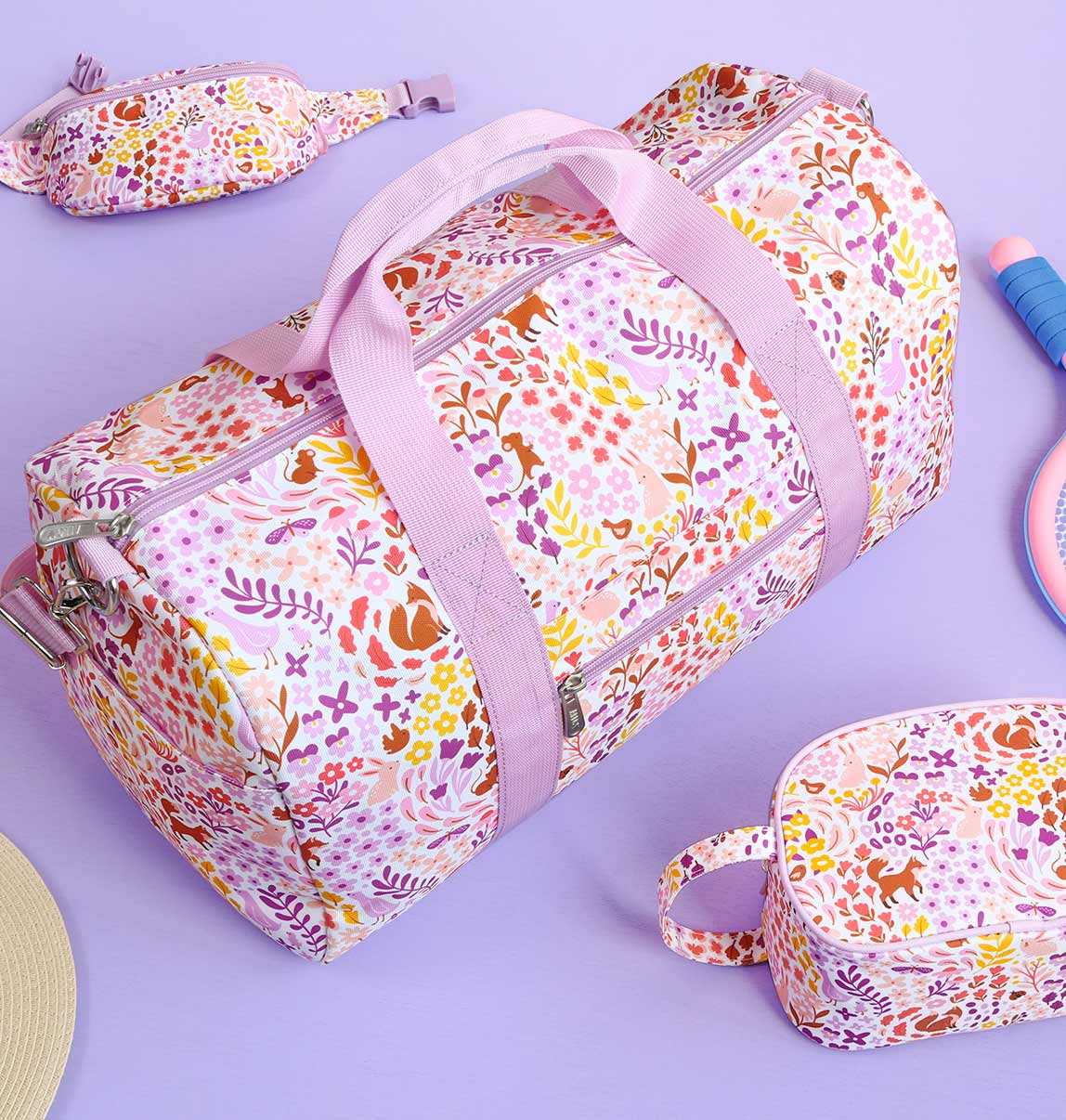 A Little Lovely Company reisikott, flower garden Mänguasjad - HellyK - Kvaliteetsed lasteriided, villariided, barefoot jalatsid