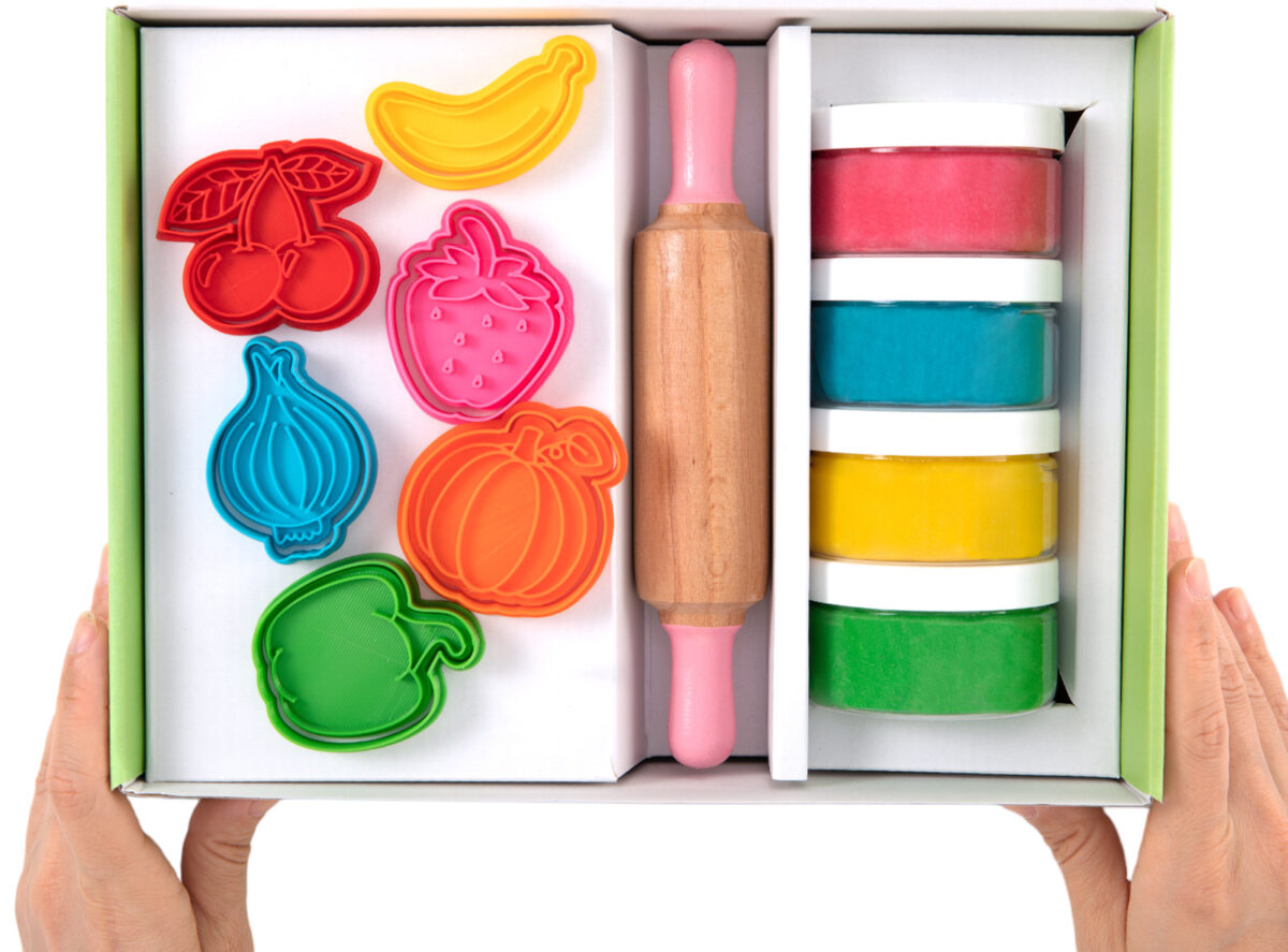 ChildGen naturaalne voolimismass – puu- ja köögiviljade komplekt Mänguasjad - HellyK - Kvaliteetsed lasteriided, villariided, barefoot jalatsid