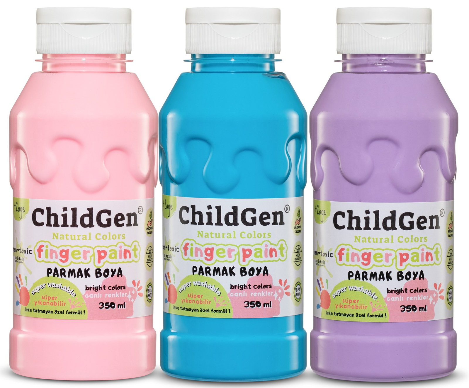 ChildGen maha pestav näpuvärv 3x350g, pastell Joonistustarbed / meisterdamine / käsitöö - HellyK - Kvaliteetsed lasteriided, villariided, barefoot jalatsid