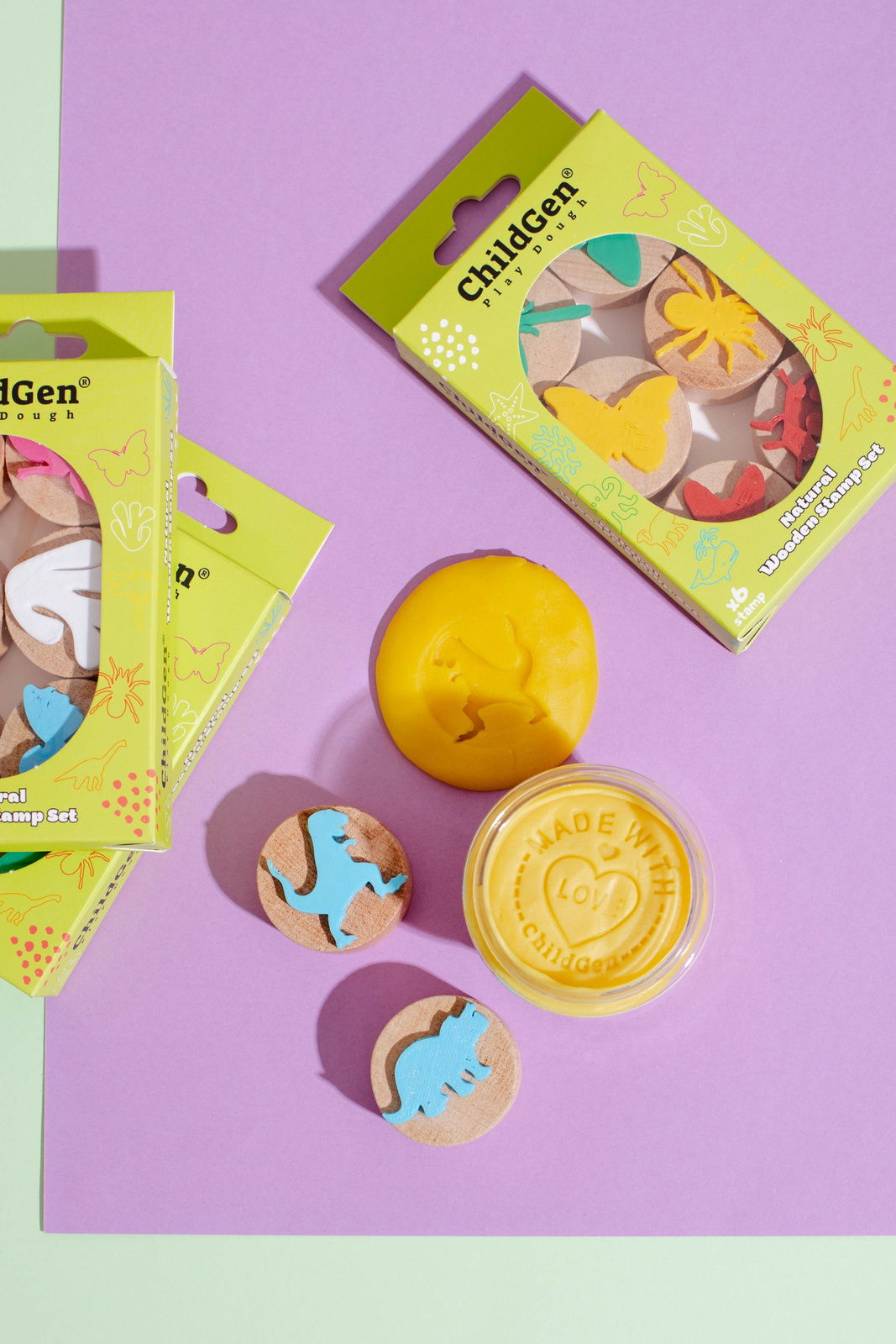 ChildGen ChildGen puidust templid – dinosaurused Mänguasjad - HellyK - Kvaliteetsed lasteriided, villariided, barefoot jalatsid