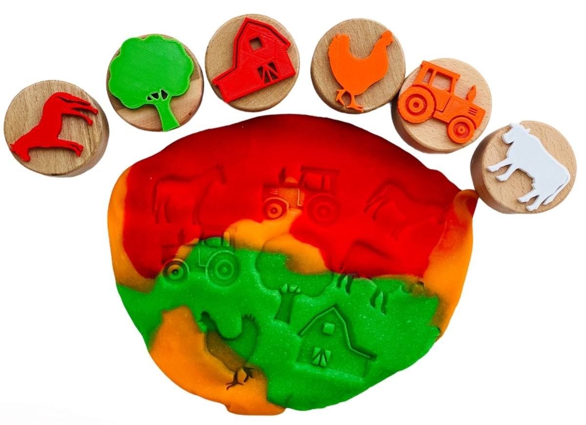 ChildGen ChildGen puidust templid – farm Mänguasjad - HellyK - Kvaliteetsed lasteriided, villariided, barefoot jalatsid