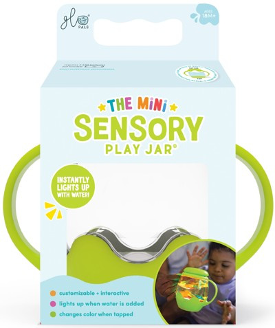 Glo Pals Sensory Play MINI, värviline valguspurk, green Glo Pals helendavad valguskuubikud - HellyK - Kvaliteetsed lasteriided, villariided, barefoot jalatsid