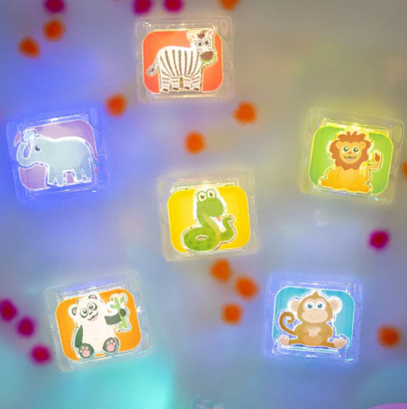 Glo Pals sensoorsed valguskuubikud vanni – Zoo Edition Glo Pals helendavad valguskuubikud - HellyK - Kvaliteetsed lasteriided, villariided, barefoot jalatsid