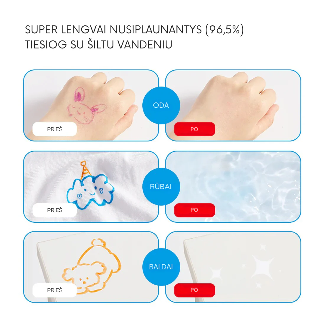 Mideer pestavate markerite komplekt, 12 Joonistustarbed / meisterdamine / käsitöö - HellyK - Kvaliteetsed lasteriided, villariided, barefoot jalatsid