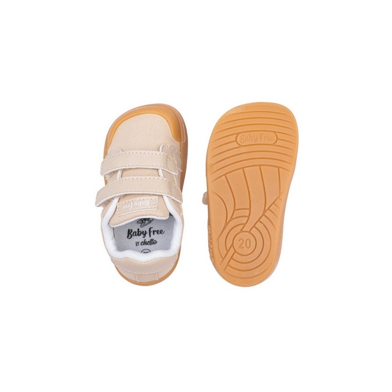 Chetto Baby Free tekstiilist tennised, beige Chetto Baby Free tekstiilist tennised, beige Laste barefoot-jalatsid - HellyK - Kvaliteetsed lasteriided, villariided, barefoot jalatsid