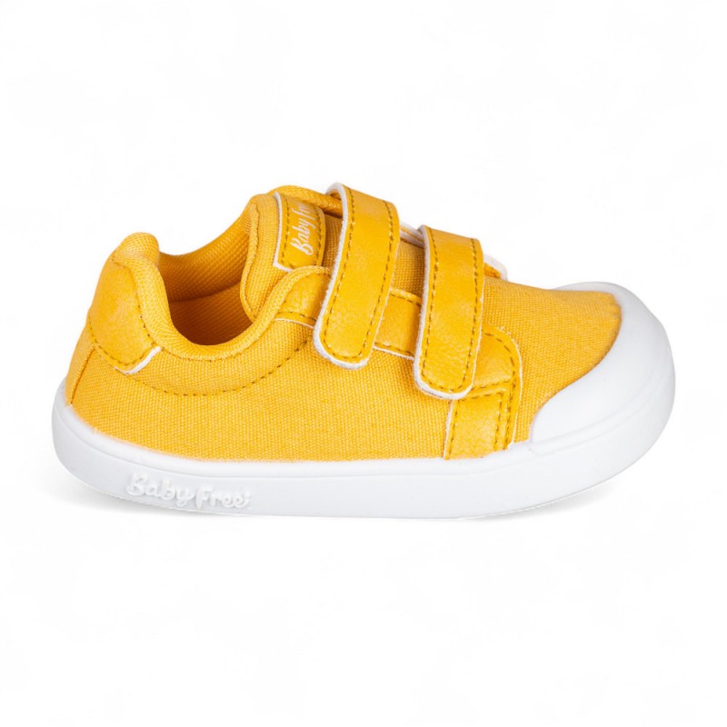 Chetto Baby Free tekstiilist tennised, mostaza Laste barefoot-jalatsid - HellyK - Kvaliteetsed lasteriided, villariided, barefoot jalatsid